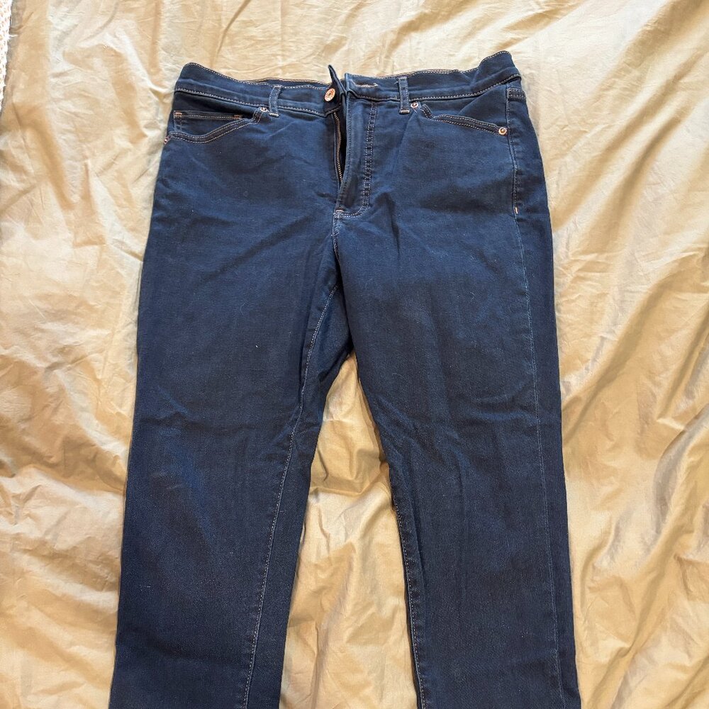 Express High Rise Skinny Jeans | Size 12 Short | Dark Wash